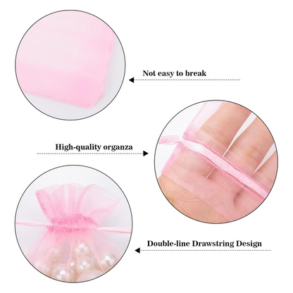 4x6 Inches Light Pink Organza Bags