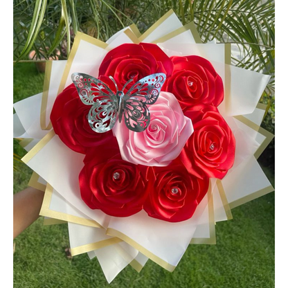 7 Count Mixed Satin Rose Bouquet