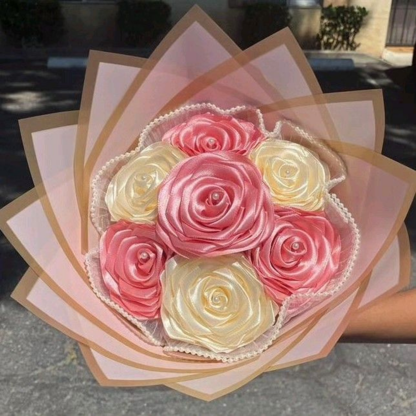 7 Count Mixed Satin Rose Bouquet