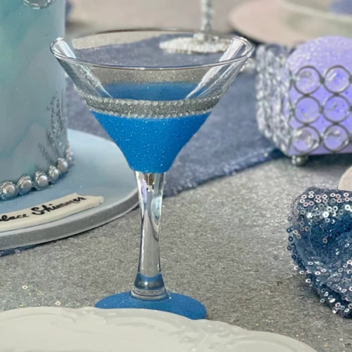 Luxury Custom Glitter Martini Glass