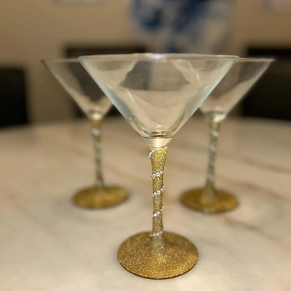 Luxury Custom Glitter Martini Glass