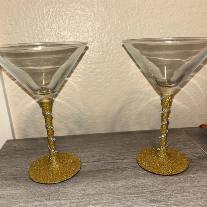 Luxury Custom Glitter Martini Glass