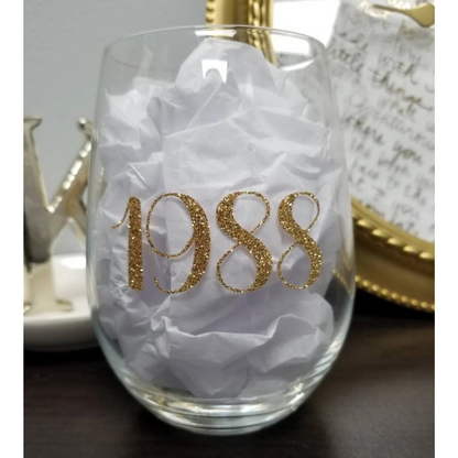 Personalized Glitter Name Stemless Glass