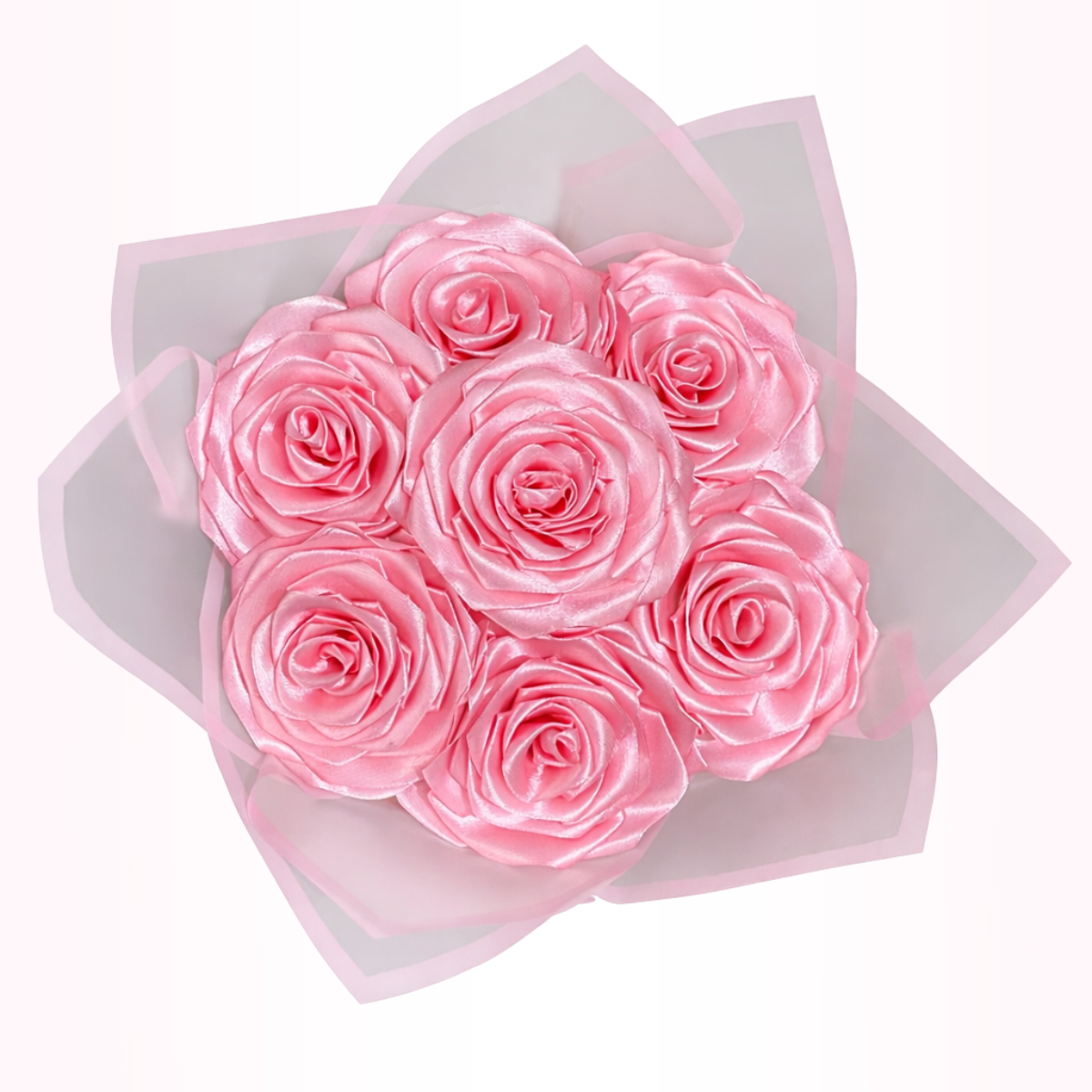 Pink Satin Rose Bouquet