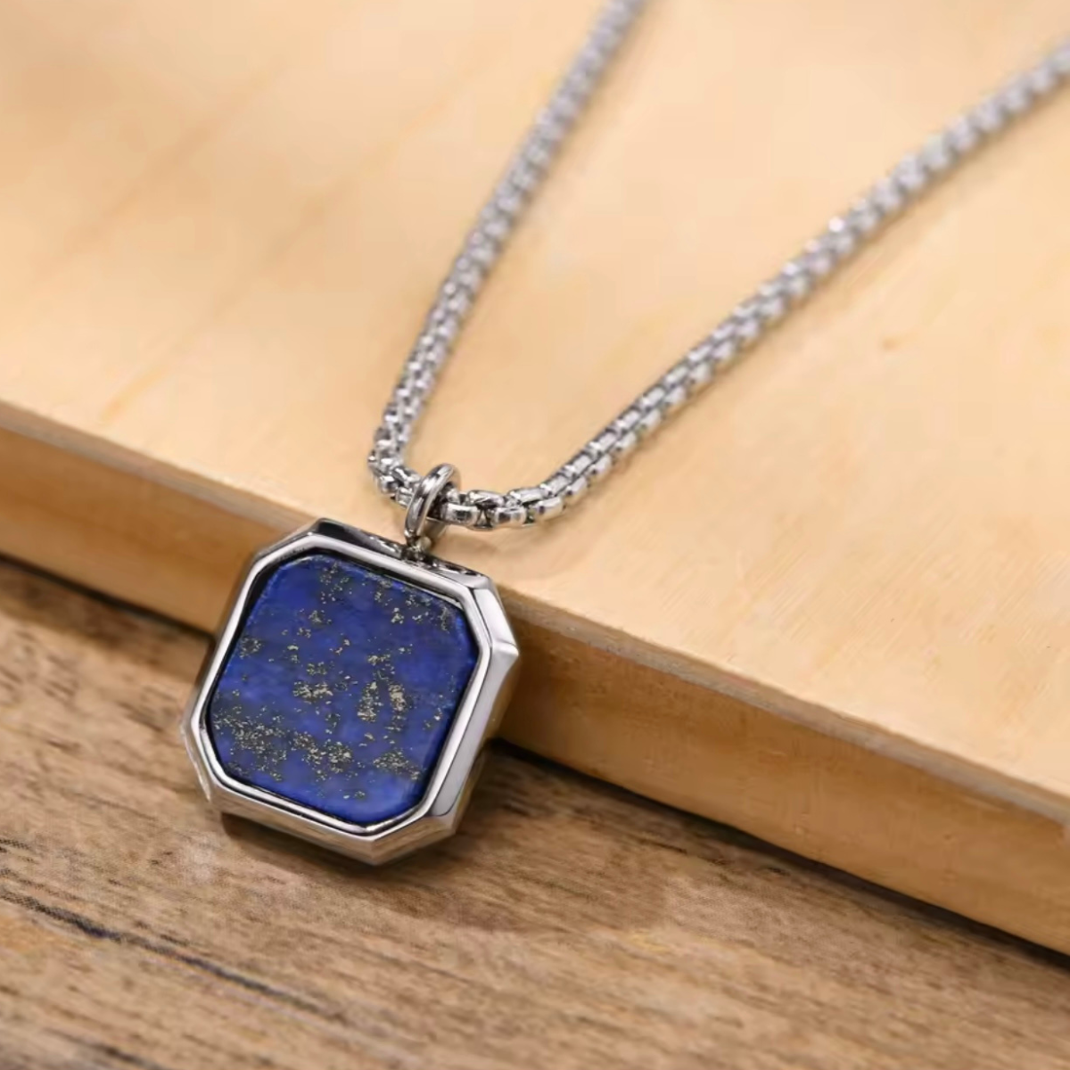 Blue Nature Stone Silver Necklace