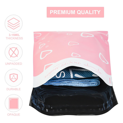 6x9 Inches Pink Heart Poly Mailer Bags