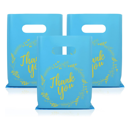 6x8 Blue Thank You Merchandise Bags