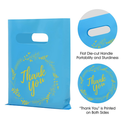 6x8 Blue Thank You Merchandise Bags