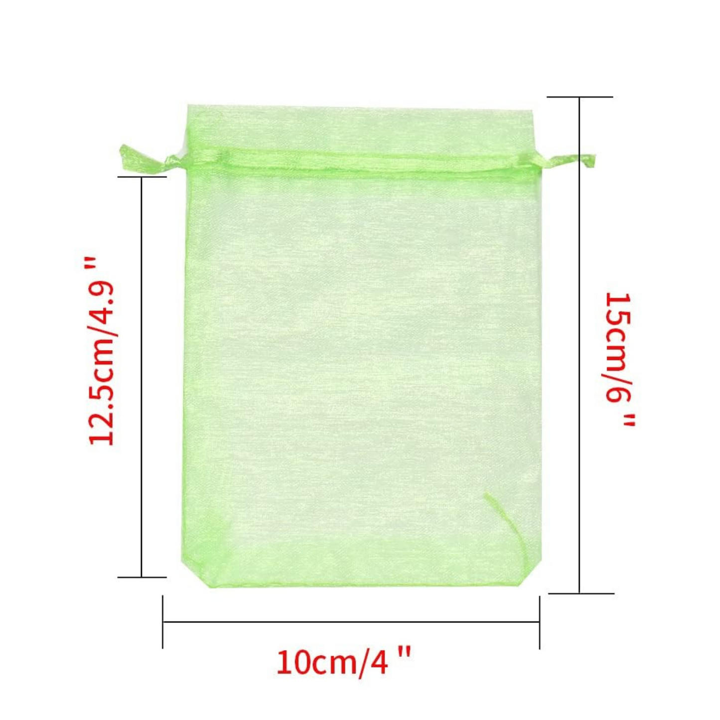 4x6 Inches Lime Green Organza Bags