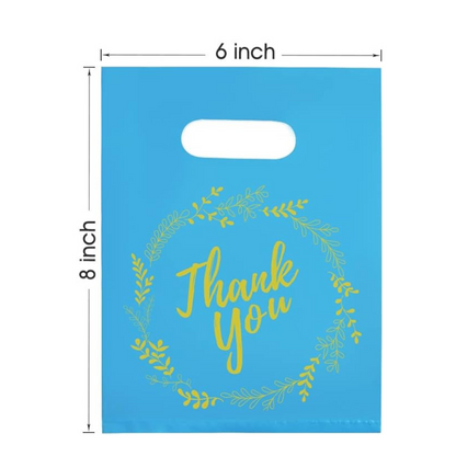 6x8 Blue Thank You Merchandise Bags