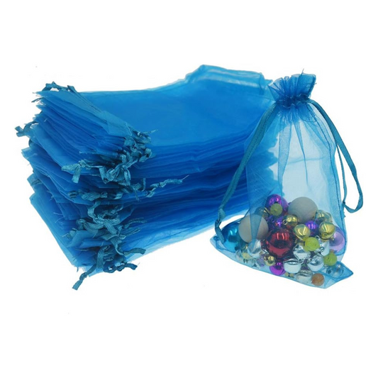 4x6 Inches Turquoise Blue Organza Bags