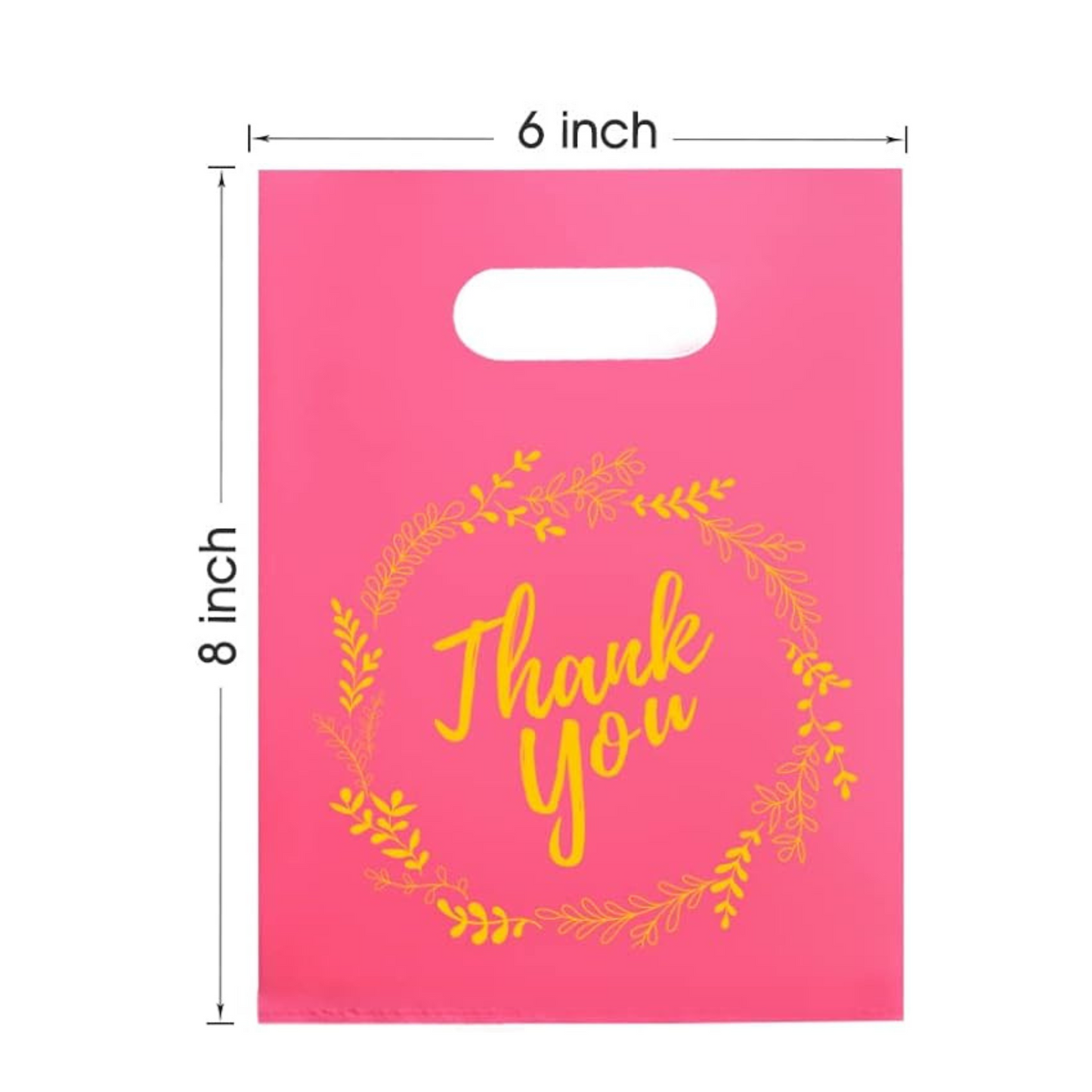 6x8 Pink Thank You Merchandise Bags