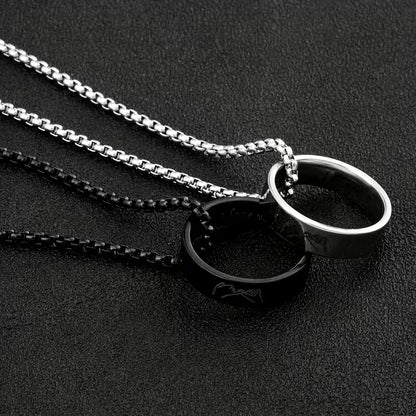 Hand-In-Hand Ring Pendant Necklace Set