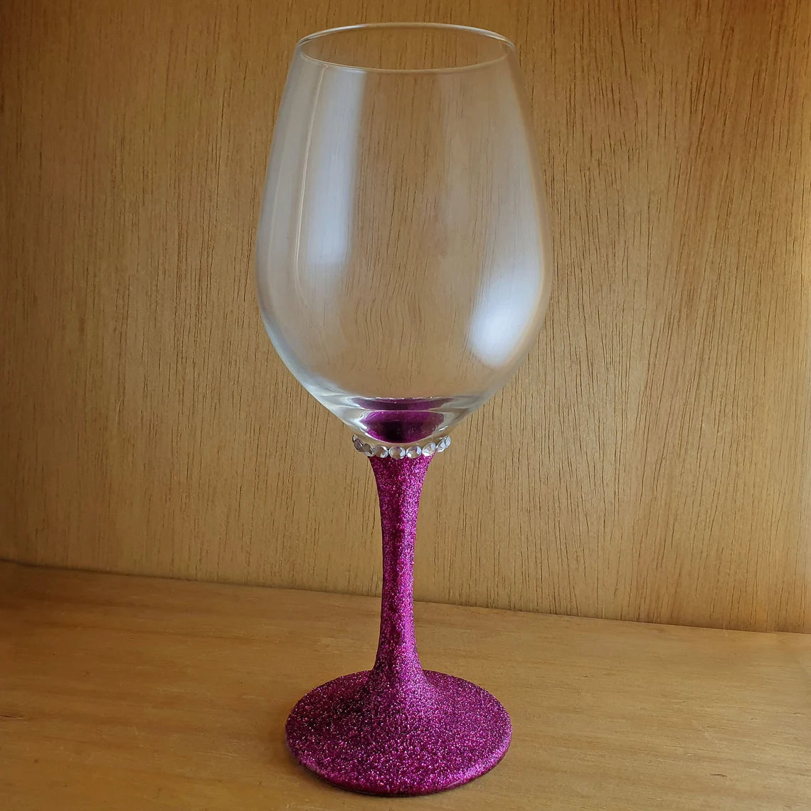 Glitter Stem Glass with Rhinestone
