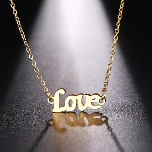 Gold Love Stainless Steel Necklace