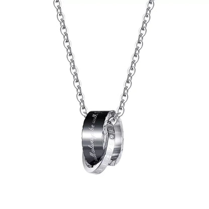 Eternal Love Double Ring Couples Necklace Set