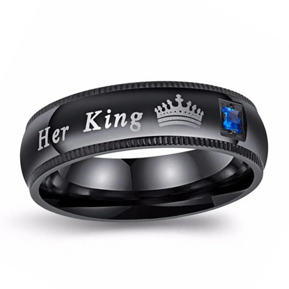 Her King Black Promise Ring