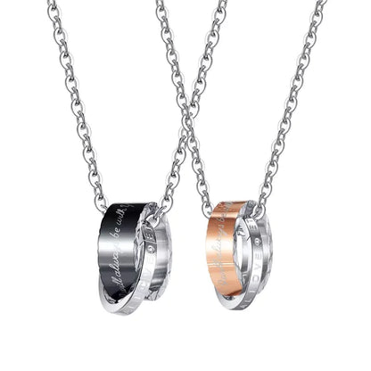 Eternal Love Double Ring Couples Necklace Set