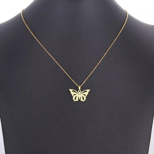 Gold Divine Butterfly Stainless Steel Necklace