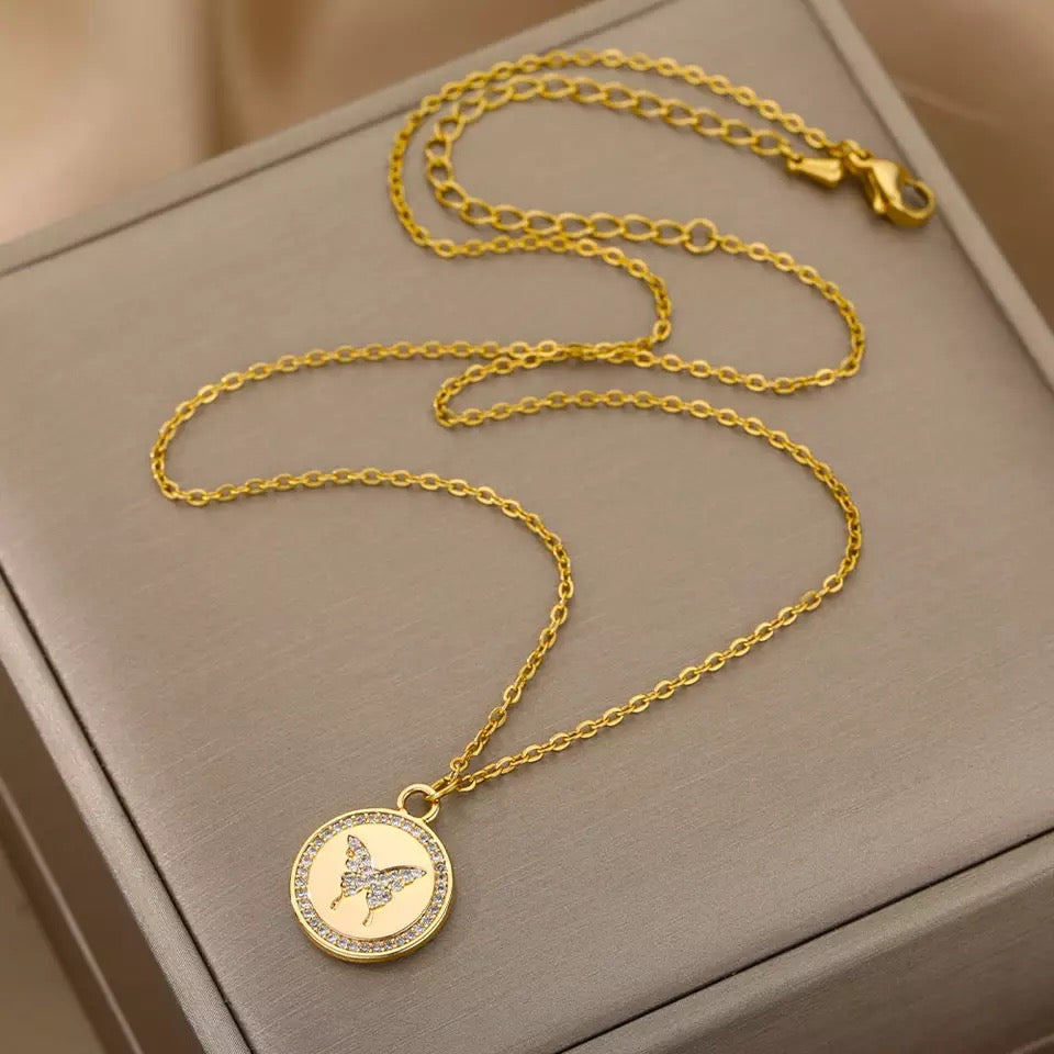 Butterfly Haven Stainless Steel Necklace